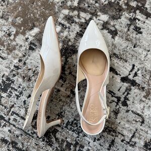 Franco Sarto Women's Cream Slingback Kitten Heels